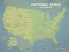 US National Parks Map Poster - natural earth