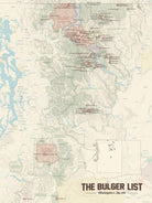 Washington Bulger List map checklist poster - tan with federal lands