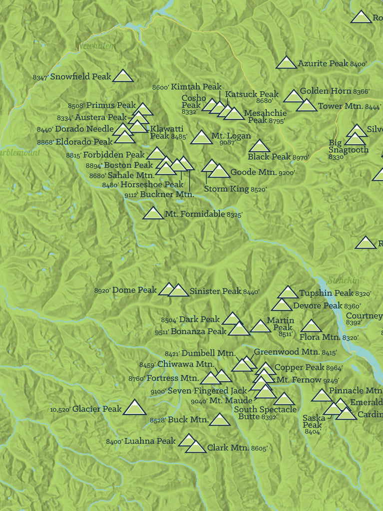 Washington Bulger List map poster - bright green