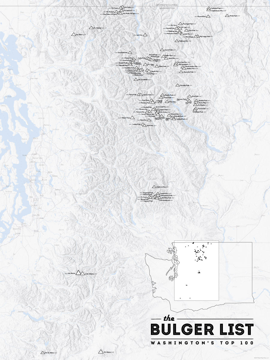 Washington Bulger List map poster - gray