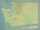 Washington Prominent Peaks map poster - natural earth