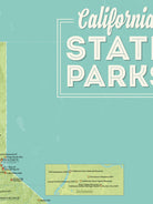 California State Parks Map Poster - green & aqua