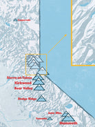 California Ski Resorts Map Poster - white & light blue