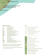 Minnesota State Parks, Federal Land, Public Land Map Poster - green & white