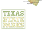 Texas State Parks Map Poster - green & white