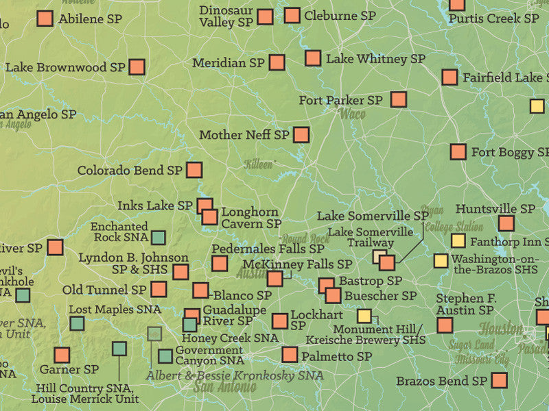 Texas State Parks Map 18x24 Poster - Best Maps Ever texas-state-parks-map-18x24-poster-best-maps-ever