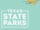 Texas State Parks Map Poster - green & aqua