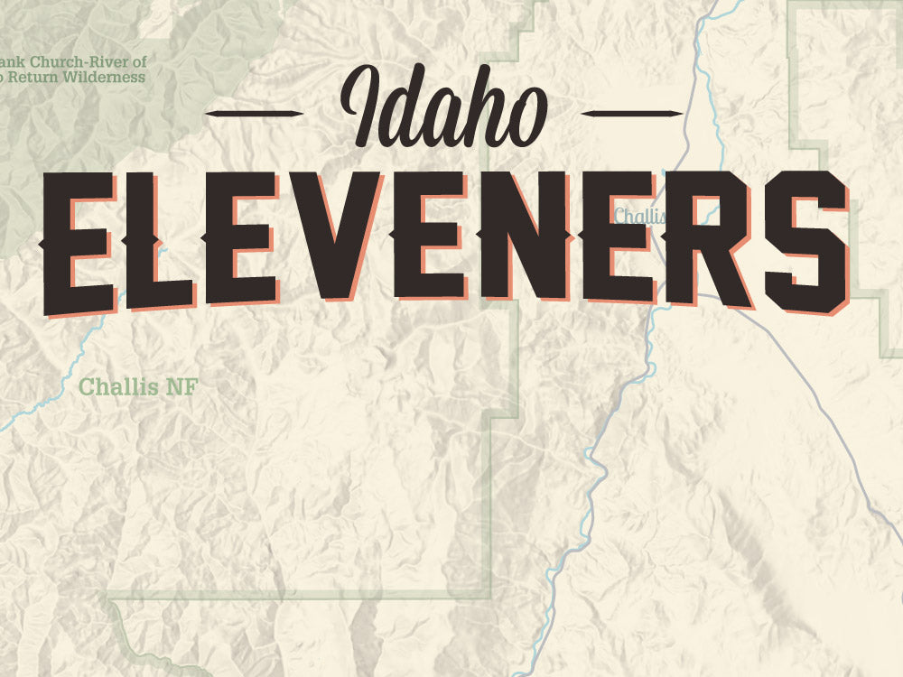 Idaho Eleveners Map Poster - tan