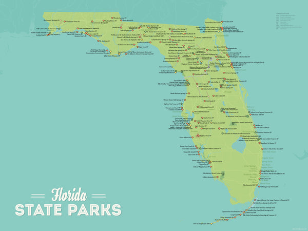 Florida State Parks Map 18x24 Poster Best Maps Ever 3935