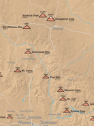 Arizona Prominent 2000' Prominence Peaks Map Poster - camel & slate blue
