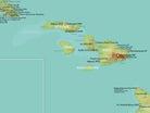 Hawaii State Parks & Federal Lands Map Poster - green & aqua