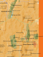 Nevada State Parks & Federal Lands map poster - cream & orange