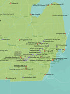 Michigan State Parks Map Poster - green & aqua