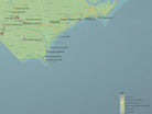 North Carolina State Park System Map Poster - natural earth