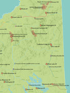 New Hampshire State Parks Map Poster - green & aqua