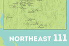 Northeast 111 4000 Footers Map Poster - green & aqua