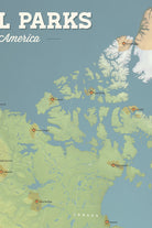 North America National Parks map poster - natural earth