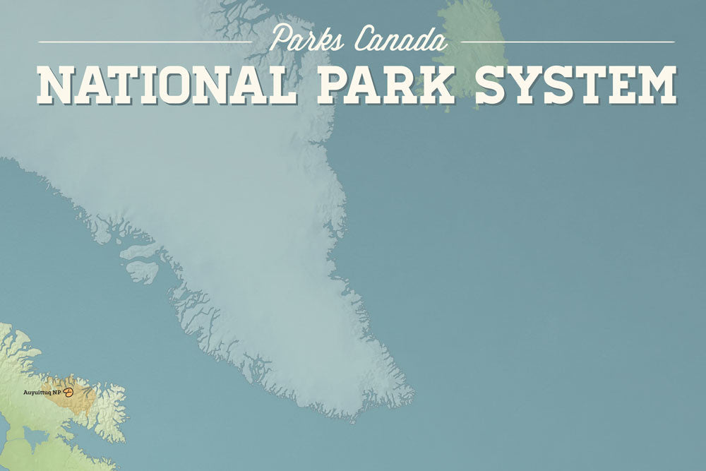 Canada National Park System map poster - natural earth