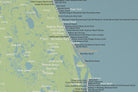 Florida Beaches Map Poster - natural earth