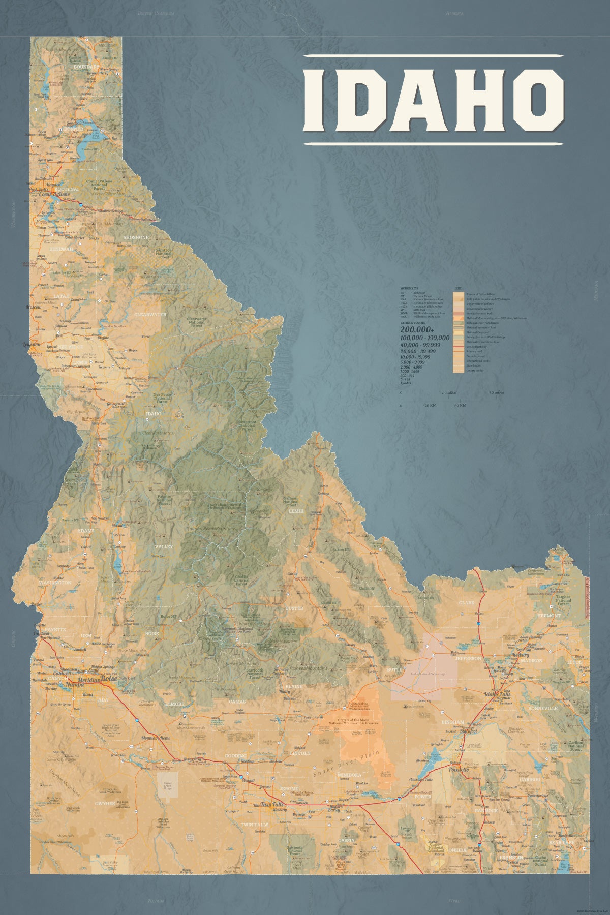 State Wall Idaho State Wall Map Poster - Best Maps Ever