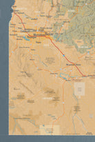 Idaho State Wall Map 24x36 Poster - tan & slate blue