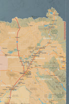 Idaho State Wall Map 24x36 Poster - tan & slate blue