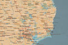 Texas State Wall Map 24x36 Poster - tan & slate blue