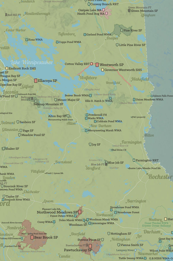 New Hampshire State Parks amp Federal - 0902 New Hampshire State Parks Federal Public Land Map Poster Natural Earth 2 600x 