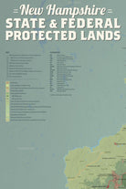 New Hampshire State Parks, State Land, Federal Public Lands Map Poster - natural earth