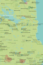 New Hampshire State Parks, State Land, Federal Public Lands Map Poster - green & aqua